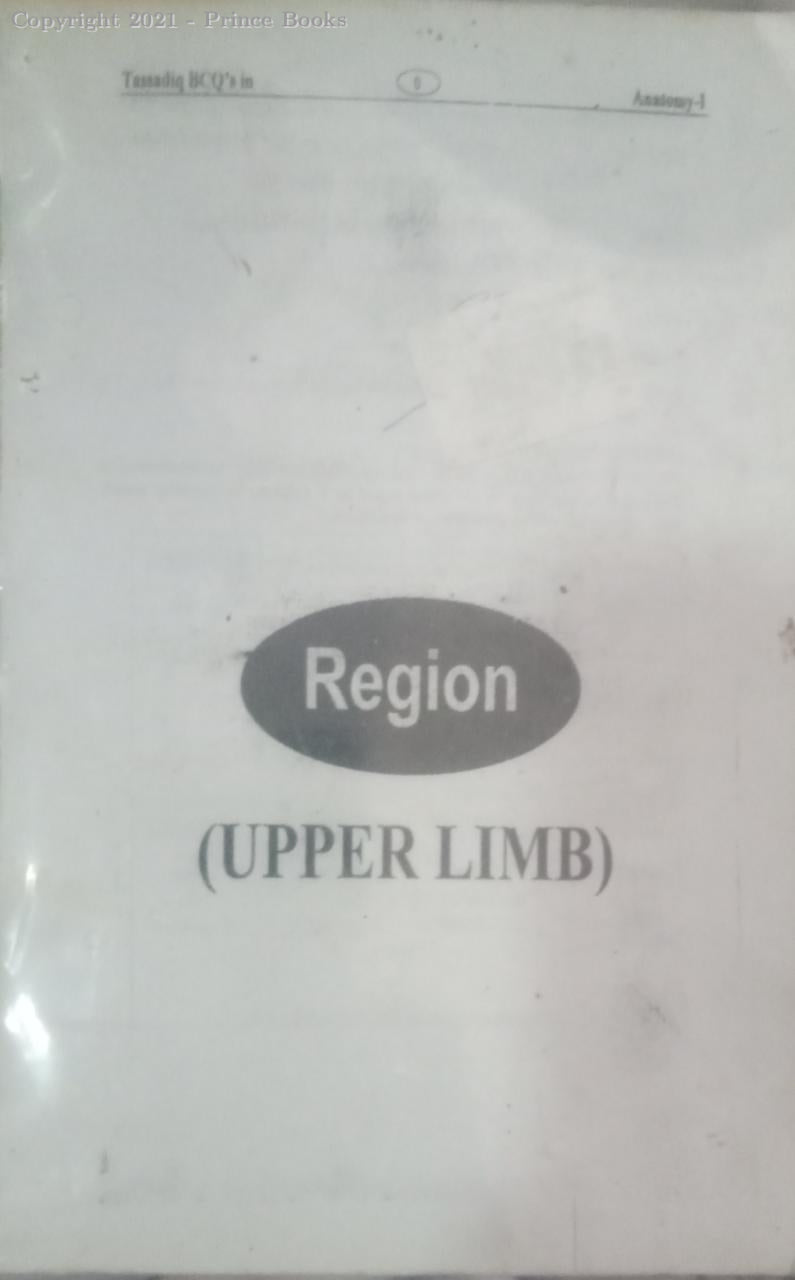 Region UPPER LIMB, 1e (1st Edition)